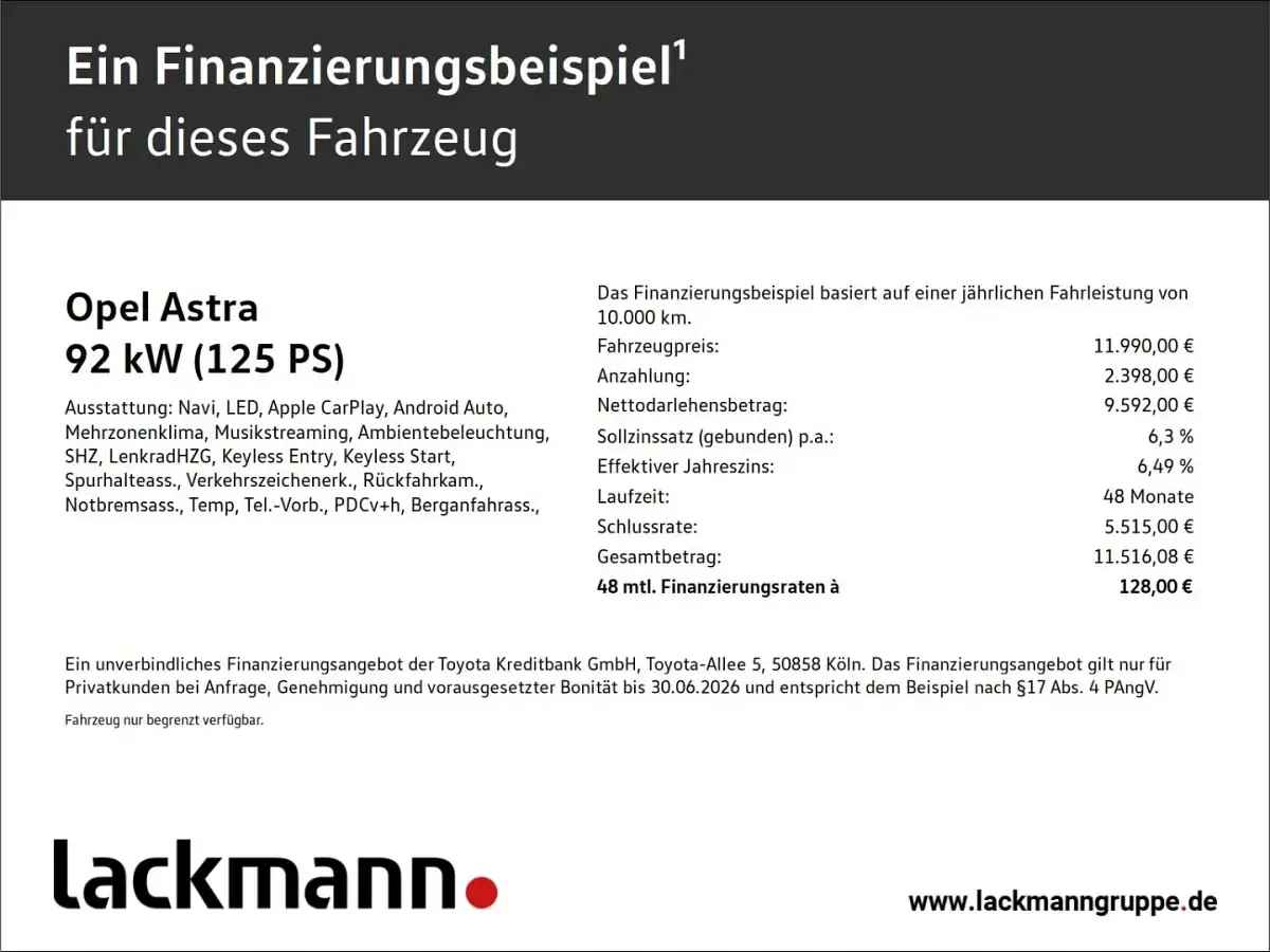 Gebraucht Opel Astra 125 PS (91 kW) 2018 Kombi