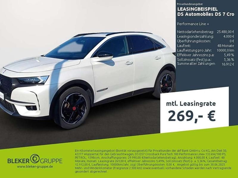 Lack weiss perlglänzend/metall Gebraucht 2022 DS Automobiles DS7 Crossback Performance Line Plus SUV | 24.980 € (Guter Preis) - Bild 1/3