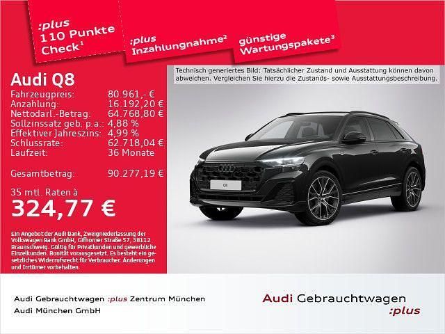 Mythosschwarz metallic Gebraucht 2024 Audi Q8 S-Line SUV | 80.961 € (Superpreis) - Bild 1/2