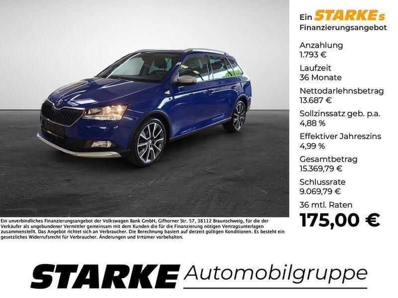 Blau (energyblau) Gebraucht 2021 Skoda Fabia ScoutLine Kombi | 15.480 € (Fairer Preis) - Bild 1/3