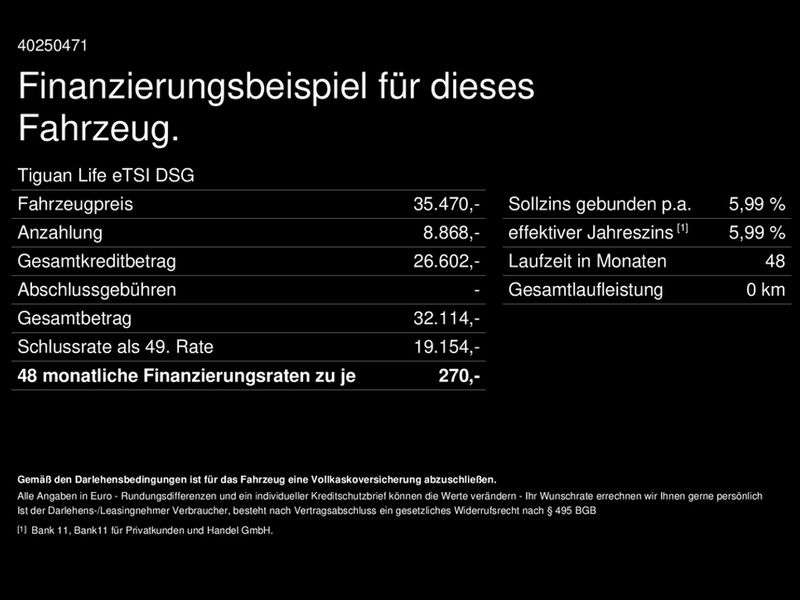 Schwarz Gebraucht 2024 VW Tiguan Life SUV | 35.470 € (Fairer Preis) - Bild 1/1