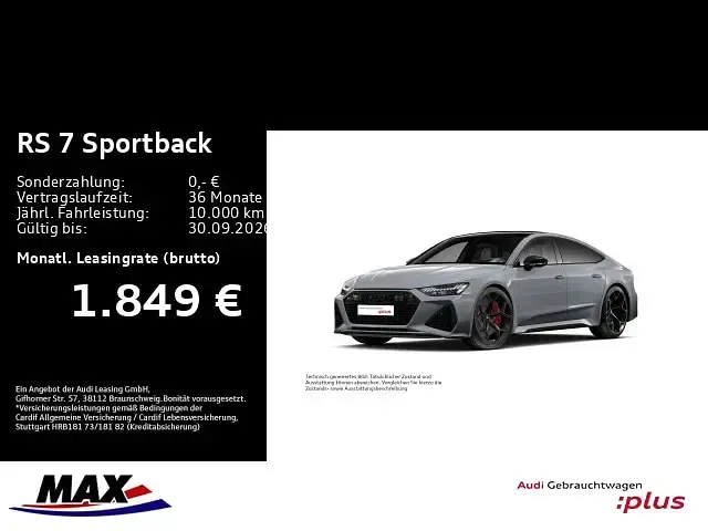 Neu Audi RS7 Sportback Performance 630 PS (463 kW) 2025 Nardograu Kleinwagen