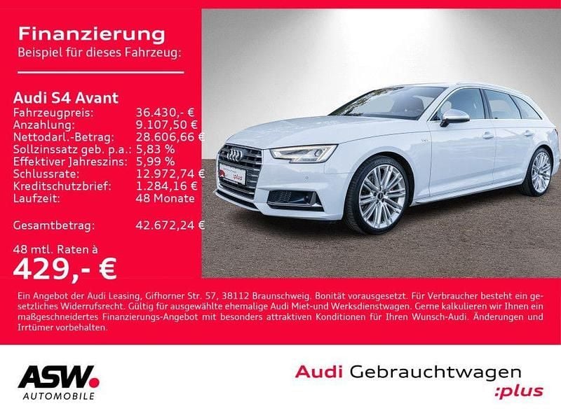 Gletscherweiß metallic Gebraucht 2017 Audi S4 Ambiente Kombi | 36.430 € (Fairer Preis) - Bild 1/4