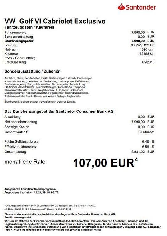 Gebraucht VW Golf Cabriolet Exclusive 122 PS (89 kW) 2013 Grau Cabrio