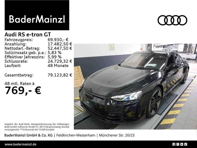 Mythosschwarz metallic (metallic) Gebraucht 2022 Audi RS e-tron GT Ambiente Limousine | 69.930 € (Superpreis) - Bild 1/3