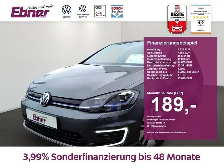 Grau Gebraucht 2019 VW e-Golf Kleinwagen | 16.620 € (Fairer Preis) - Bild 1/4