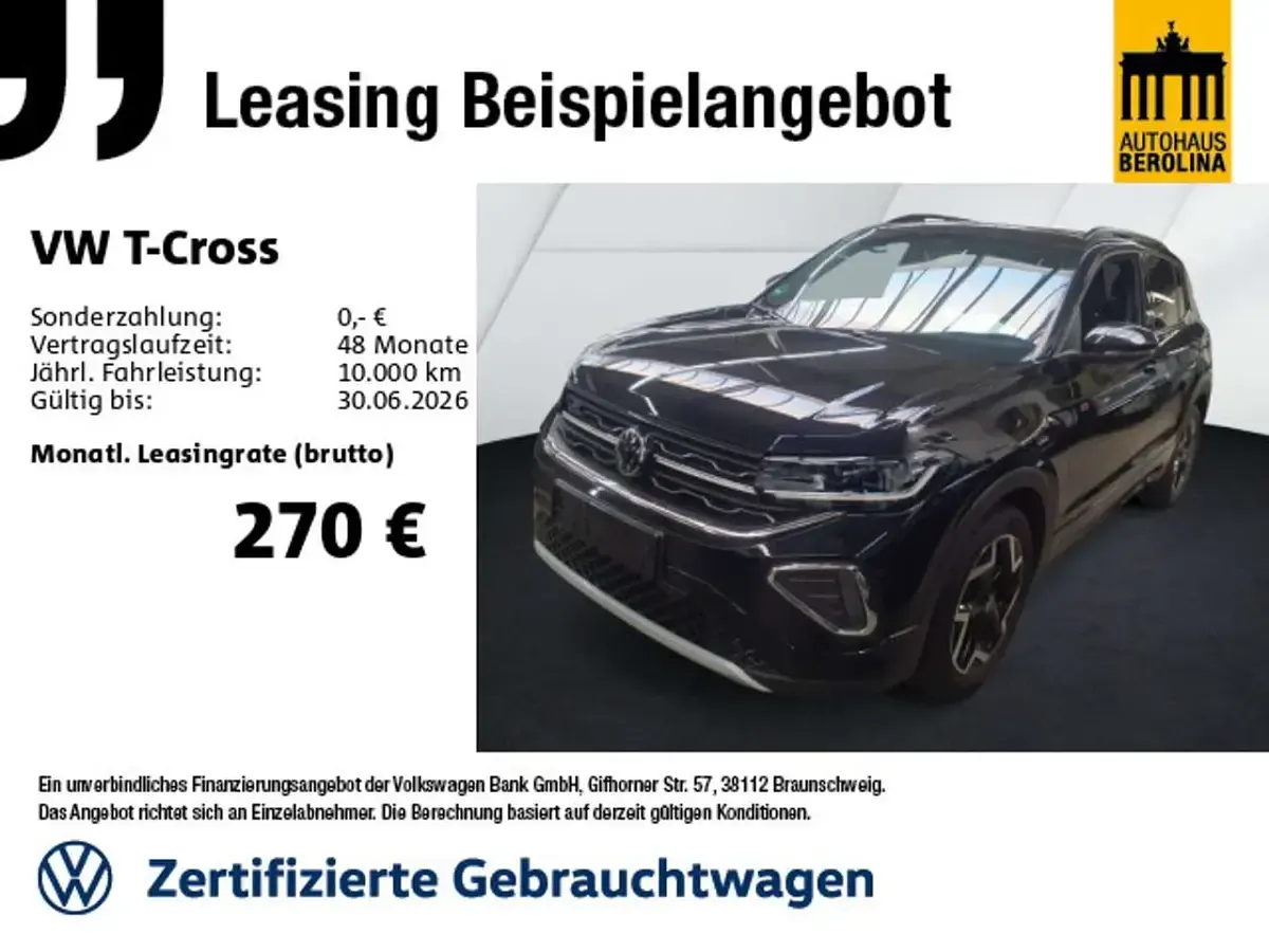 Gebraucht VW T-Cross R-line 150 PS (110 kW) 2025 Schwarz SUV