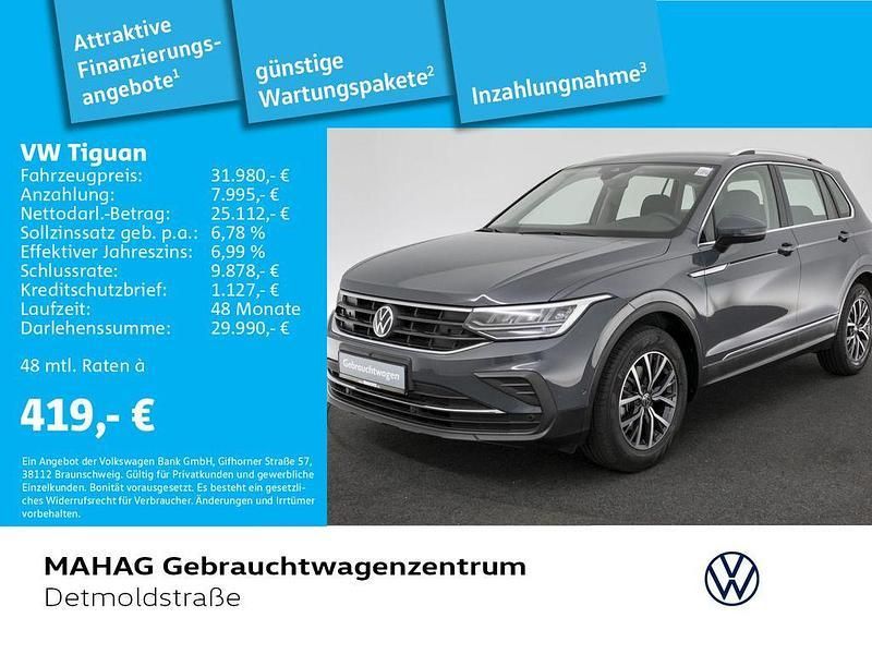 Delfingrau metallic Gebraucht 2023 VW Tiguan Life SUV | 31.980 € (Fairer Preis) - Bild 1/2