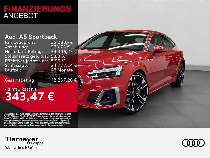 Rot Gebraucht 2023 Audi A5 Sportback S-Line Limousine | 35.280 € (Superpreis) - Bild 1/4