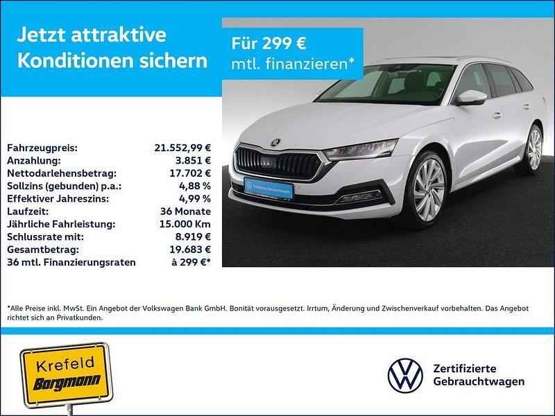 Weiss / moonweiß perleffekt Gebraucht 2022 Skoda Octavia Style Kombi | 21.553 € (Fairer Preis) - Bild 1/4