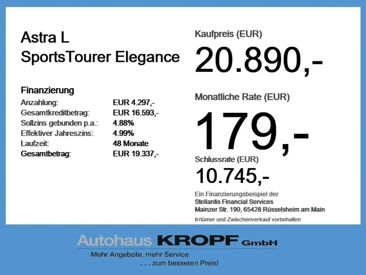 Gebraucht Opel Astra Elegance 131 PS (96 kW) 2023 Lackierung schwarz perla nera/ Kombi