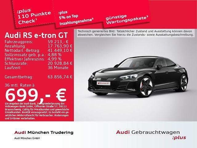 Mythosschwarz metallic Gebraucht 2022 Audi e-tron GT quattro Ambiente Limousine | 59.213 € (Superpreis) - Bild 1/1