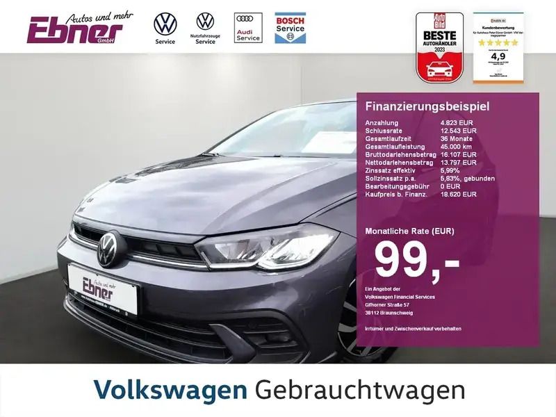 Grau Gebraucht 2022 VW Polo Life Kleinwagen | 18.620 € (Fairer Preis) - Bild 1/4