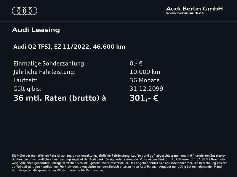 Gebraucht Audi Q2 Ambiente 150 PS (110 kW) 2022 Florettsilber metallic SUV