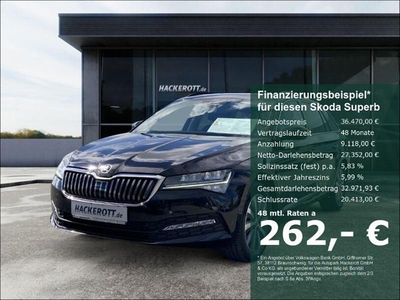 Weiss Neu 2024 Skoda Superb Ambition Kombi | 36.470 € (Superpreis) - Bild 1/4