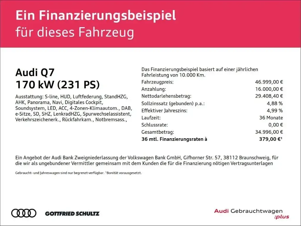 Gebraucht Audi Q7 S-Line 231 PS (169 kW) 2022 Weiss SUV