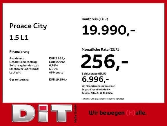 Gebraucht Toyota Proace City City 131 PS (96 kW) 2022 Graphitschwarz (metallic) Van / Kleinbus