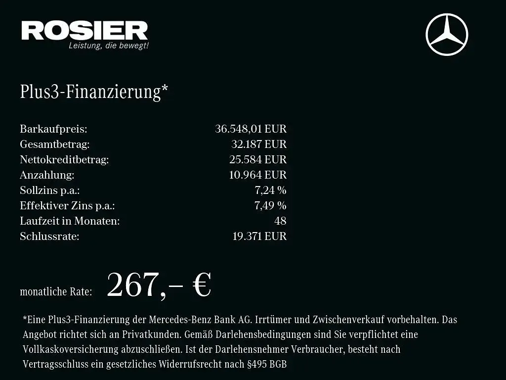 Gebraucht Mercedes C200 Advanced 163 PS (119 kW) 2024 Obsidianschwarz Limousine