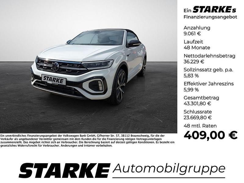 Weiß (pure white uni schwarz) Neu 2025 VW T-Roc Cabriolet R-line Cabrio | 45.290 € (Fairer Preis) - Bild 1/4