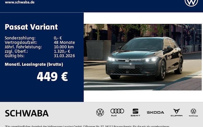 Neu VW Passat R-line 193 PS (141 kW) 2025 Schwarz Kombi