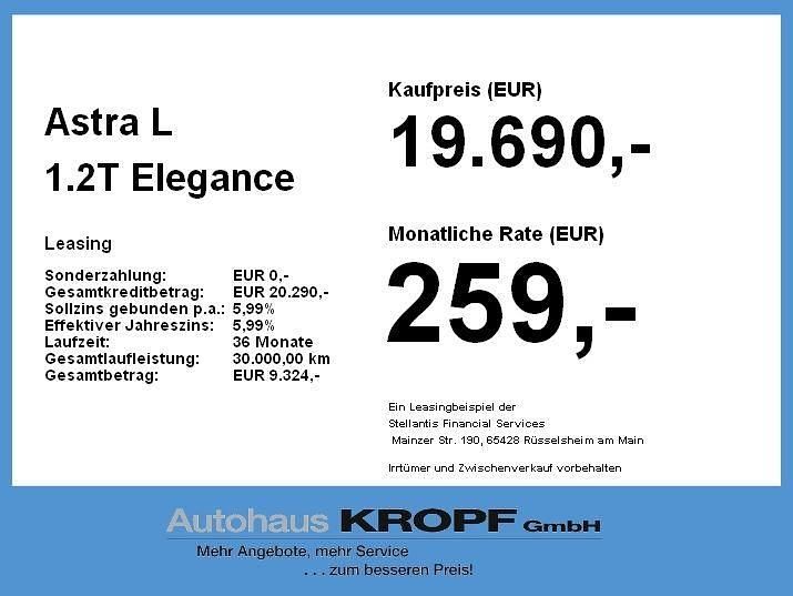 Gebraucht Opel Astra Elegance 131 PS (96 kW) 2023 Kobalt blau/vertigo blau Limousine