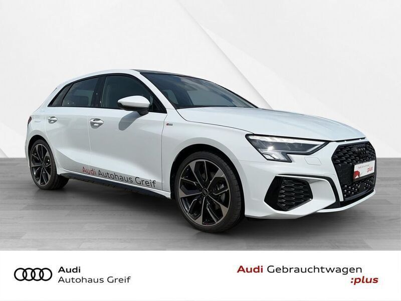 Weiß Gebraucht 2024 Audi A3 Sportback S-Line Limousine | 36.450 € (Fairer Preis) - Bild 1/4