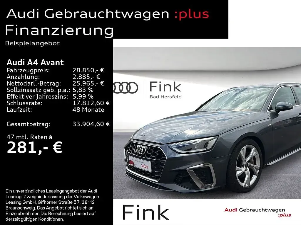 Gebraucht Audi A4 S-Line 204 PS (150 kW) 2023 Kombi