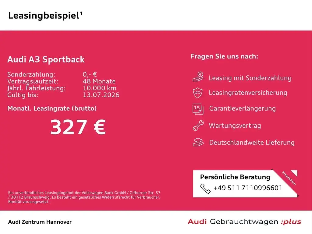 Gebraucht Audi A3 Advanced Plus 150 PS (110 kW) 2025 Mythosschwarz metallic Limousine