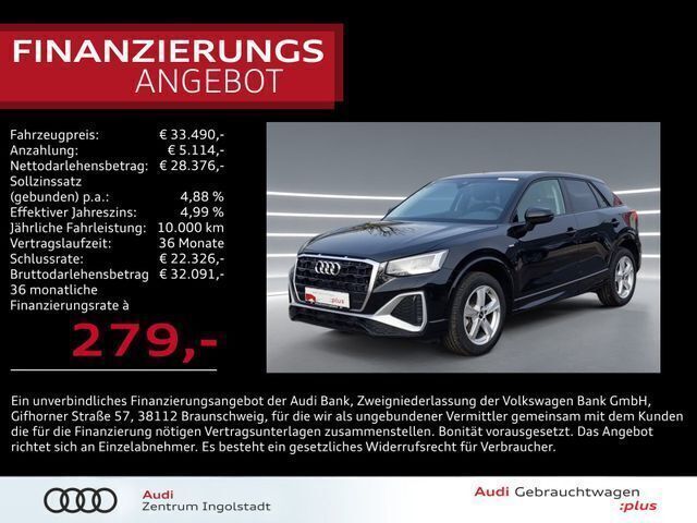 Mythosschwarz metallic Gebraucht 2024 Audi Q2 S-Line SUV | 33.490 € (Guter Preis) - Bild 1/3
