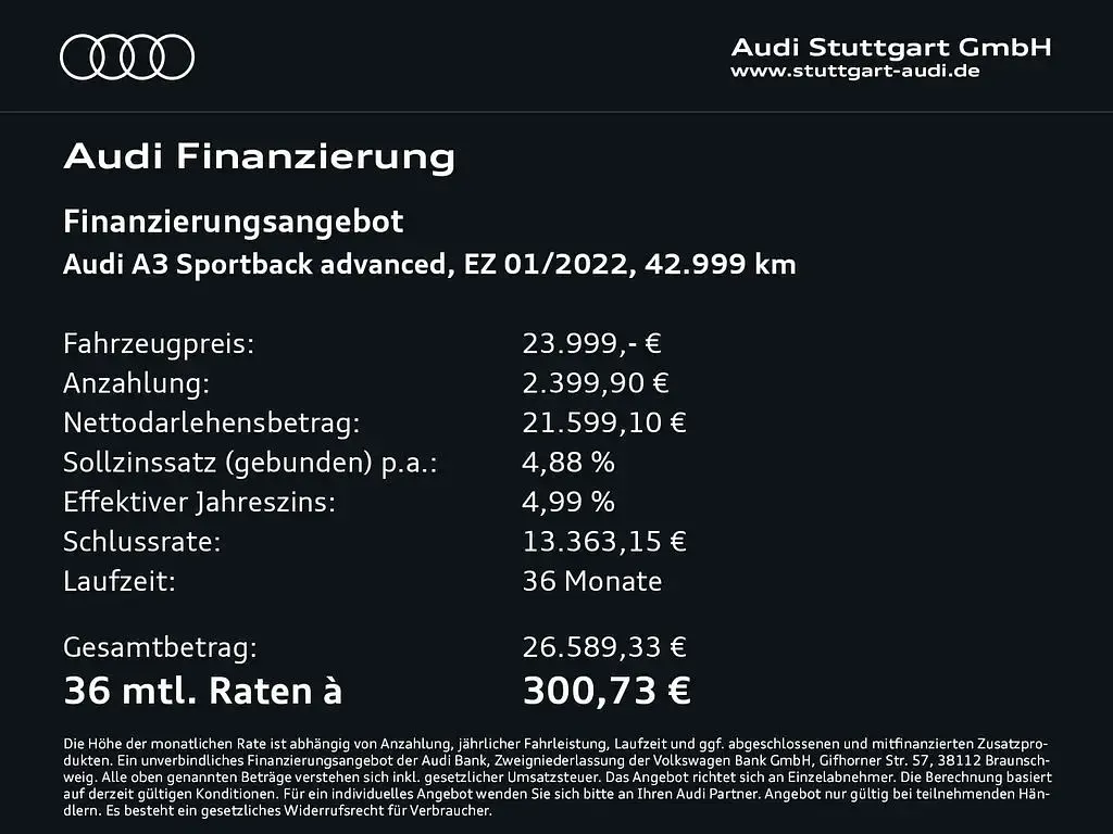 Gebraucht Audi A3 Advanced 110 PS (80 kW) 2022 Florettsilber metallic Limousine