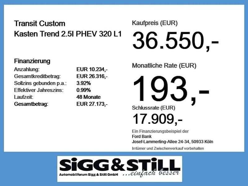 Neu Ford Transit Custom Trend 232 PS (170 kW) 2025 Frost weiß Van / Kleinbus