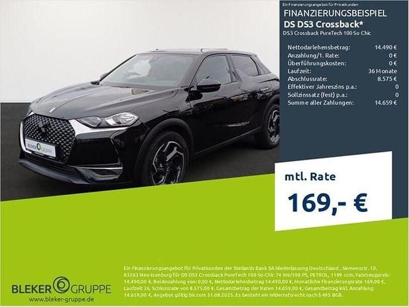 Schwarz perlanera Gebraucht 2020 DS Automobiles DS3 Crossback So Chic SUV | 13.680 € (Fairer Preis) - Bild 1/3