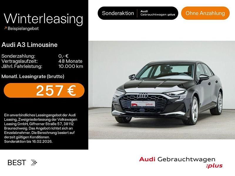 Mythosschwarz metallic Gebraucht 2025 Audi A3 Advanced Limousine | 31.499 € (Guter Preis) - Bild 1/4