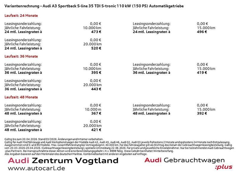 Gebraucht Audi A3 S-Line 150 PS (110 kW) 2025 Mythosschwarz metallic Limousine