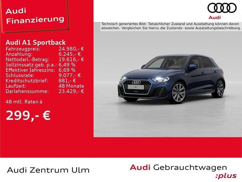 Navarrablau metallic Gebraucht 2024 Audi A1 Sportback S-Line Kleinwagen | 24.980 € (Superpreis) - Bild 1/4