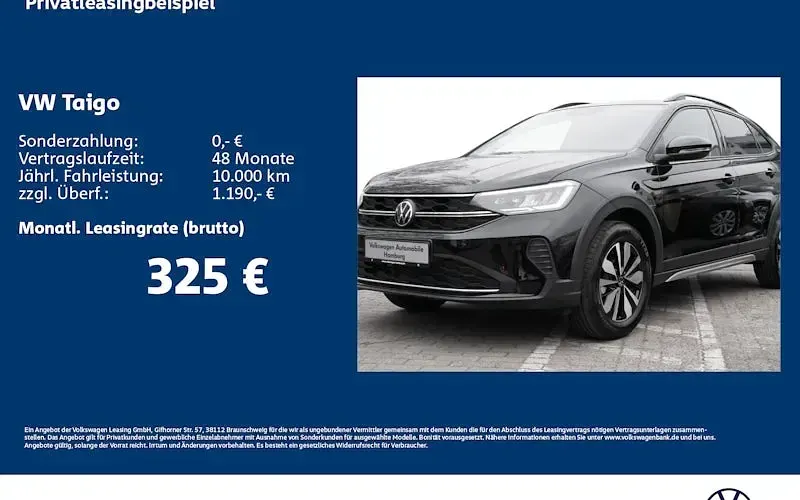 Neu VW Taigo Life 116 PS (85 kW) 2025 Schwarz SUV