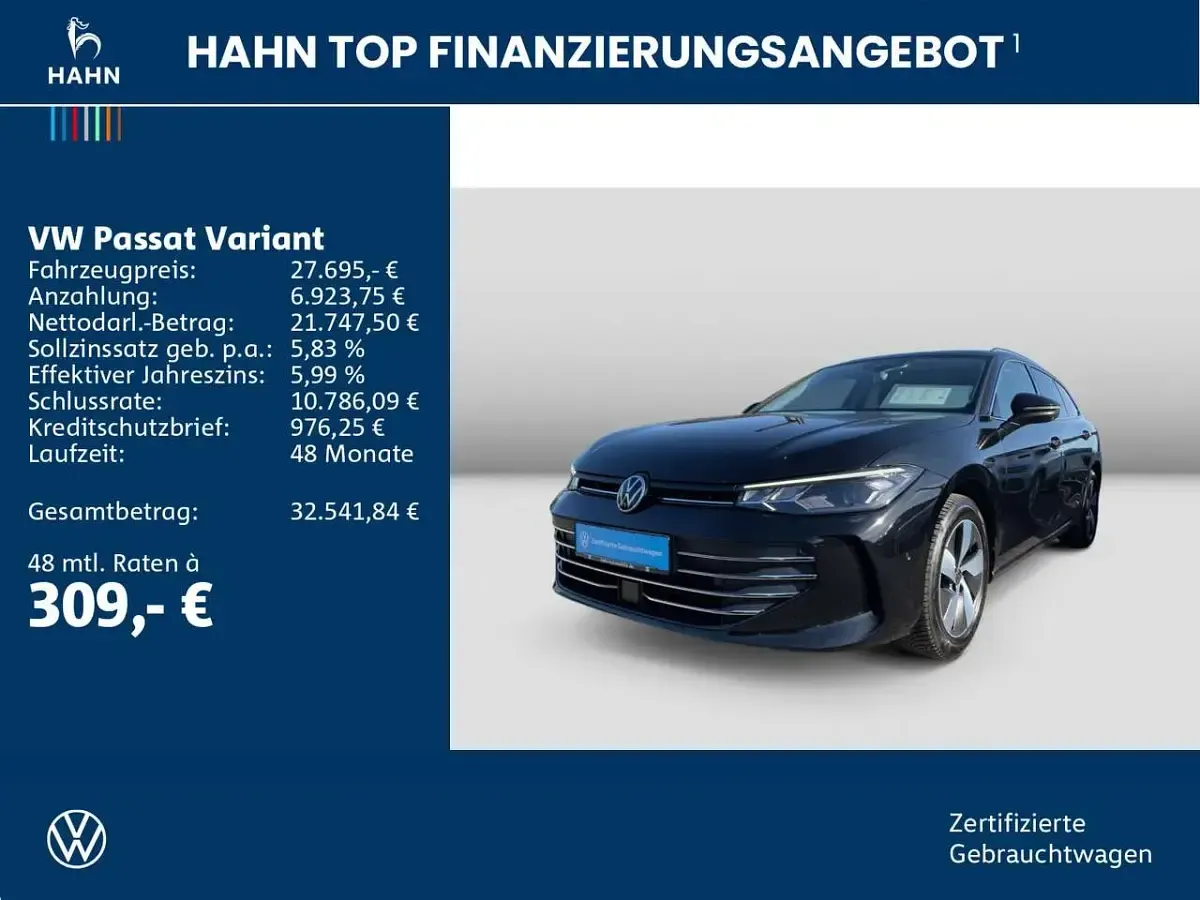 Gebraucht VW Passat Business 150 PS (110 kW) 2024 Grenadillschwarz metallic Kombi