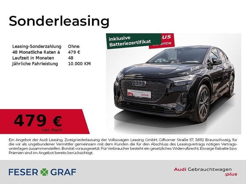 Mythosschwarz metallic Gebraucht 2024 Audi Q4 Sportback e-tron Ambiente SUV | 48.990 € (Etwas zu teuer) - Bild 1/4