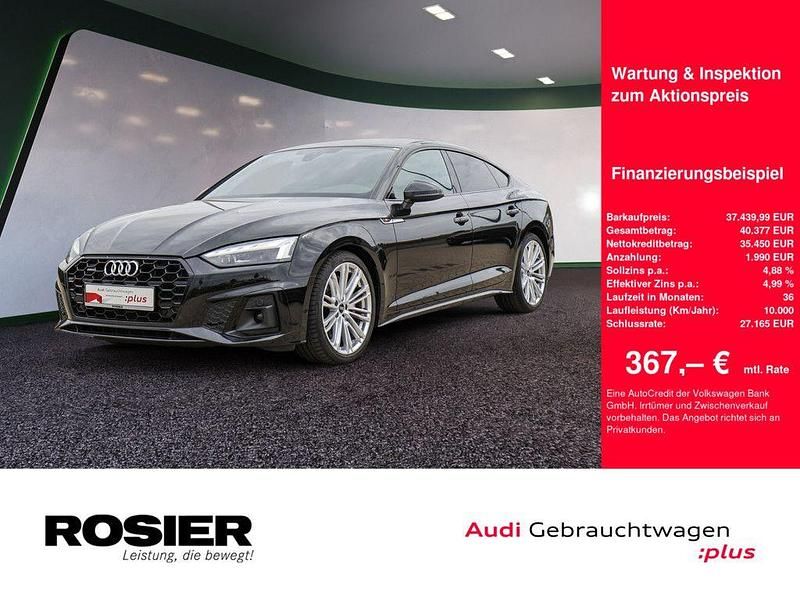 Schwarz / mythosschwarz Gebraucht 2022 Audi A5 Sportback S-Line Kleinwagen | 37.440 € (Fairer Preis) - Bild 1/4