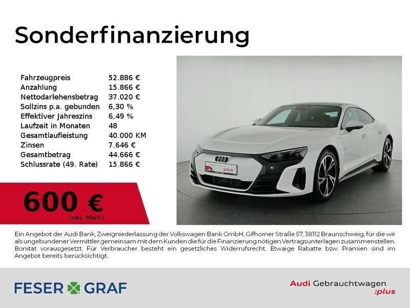 Ibisweiß Gebraucht 2022 Audi e-tron GT quattro Ambiente Limousine | 52.886 € (Superpreis) - Bild 1/2