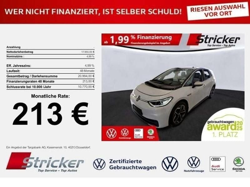 Gebraucht VW ID.3 150 kW (204 PS) 2020 Gletscherweiß metallic (metallic) Kleinwagen