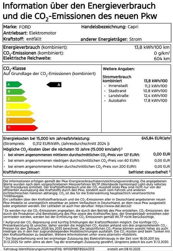 Weiß Neu 2025 Ford Capri SUV | 46.350 € (Guter Preis) - Bild 1/1