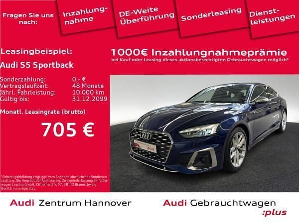 Blau (2d navarrablau metallic) Gebraucht 2022 Audi S5 Sportback Ambiente Kleinwagen | 46.351 € (Guter Preis) - Bild 1/4