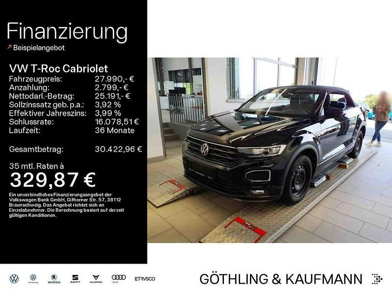 Schwarz Gebraucht 2021 VW T-Roc Cabriolet R-line Cabrio | 27.990 € (Fairer Preis) - Bild 1/3