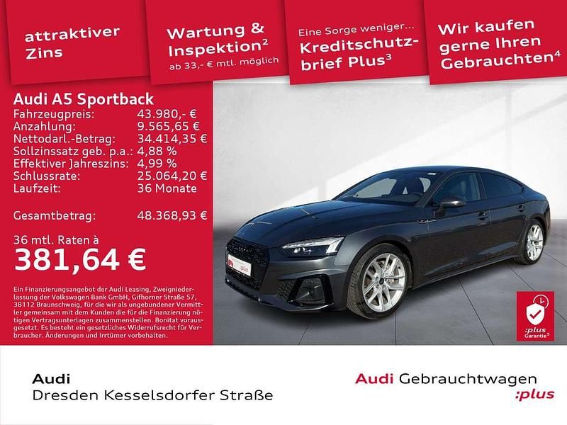 Daytonagrau perleffekt Gebraucht 2024 Audi A5 S-Line Coupé | 43.980 € (Superpreis) - Bild 1/4