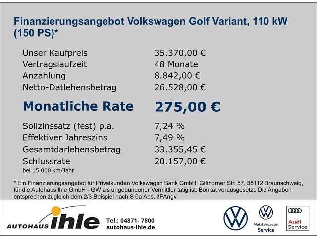 Gebraucht VW Golf VIII Style 150 PS (110 kW) 2024 Blau Kombi