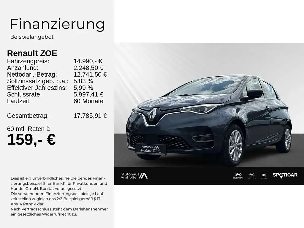 Używany Renault Zoe Experience 50 kW (69 KM) 2021 Szary Hatchback