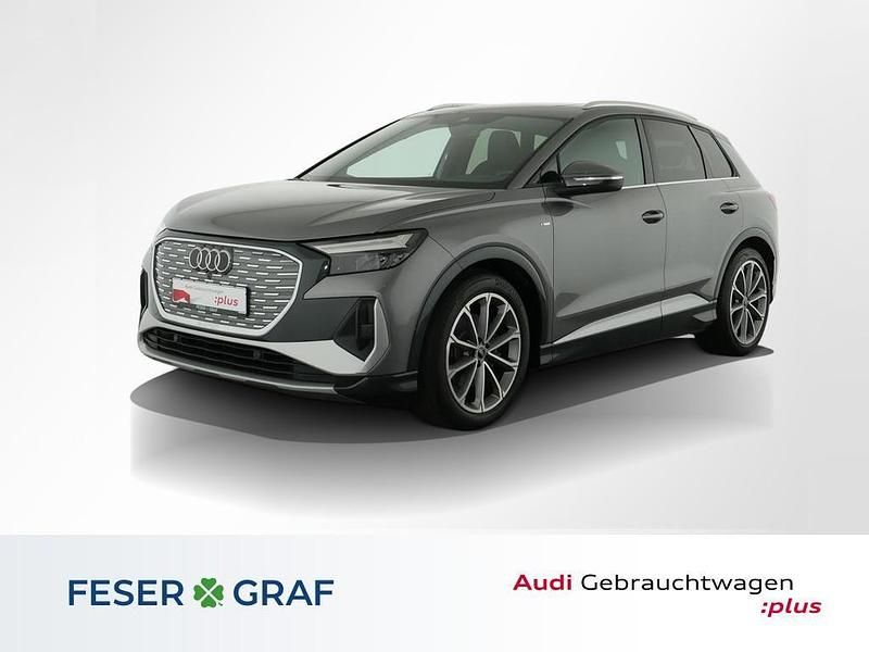 Taifungrau metallic Gebraucht 2021 Audi Q4 e-tron S-Line SUV | 31.446 € (Teuer) - Bild 1/4