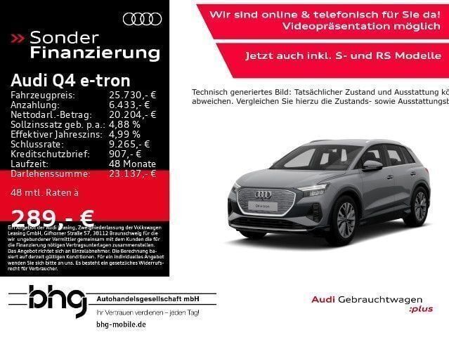 Grau Gebraucht 2022 Audi Q4 e-tron Advanced SUV | 25.730 € (Superpreis) - Bild 1/4