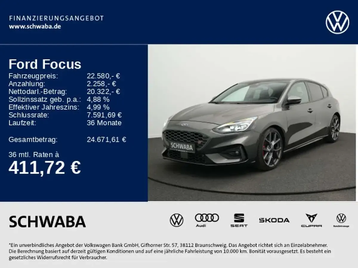Używany Ford Focus ST 280 KM (205 kW) 2020 Szary Sedan/Limuzyna
